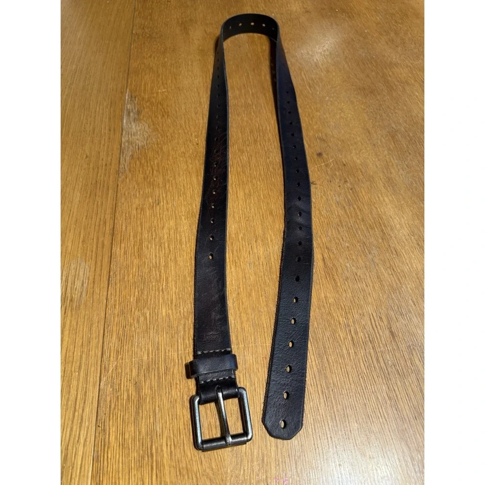 Levi's Genuine Leather Belt 3X 50-52‎ Brown Gunmetal Buckle Mens